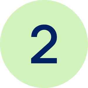 Number two on light green circle.
