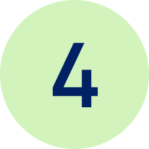 Number four on a light green circle.