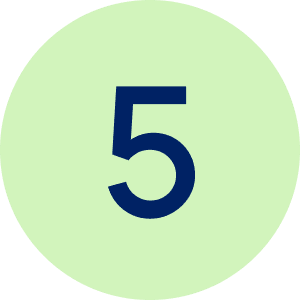 Number five in a green circle.